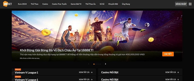 188Bet mang đến cho người chơi những trải nghiệm cá cược trực tuyến tuyệt vời nhờ vào chất lượng dịch vụ và sự chuyên nghiệp của mình.